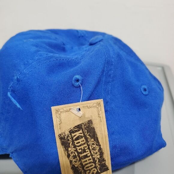 NWT DAD UNISEX CAP HAT DISTRESSED BLUE STRAPBACK - Picture 6 of 12
